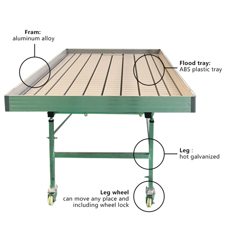 Greenhouse Ebb Flow Seeding Rolling Bench Grow Tables Untuk Menumbuhkan Berbagai Jenis Tanaman
