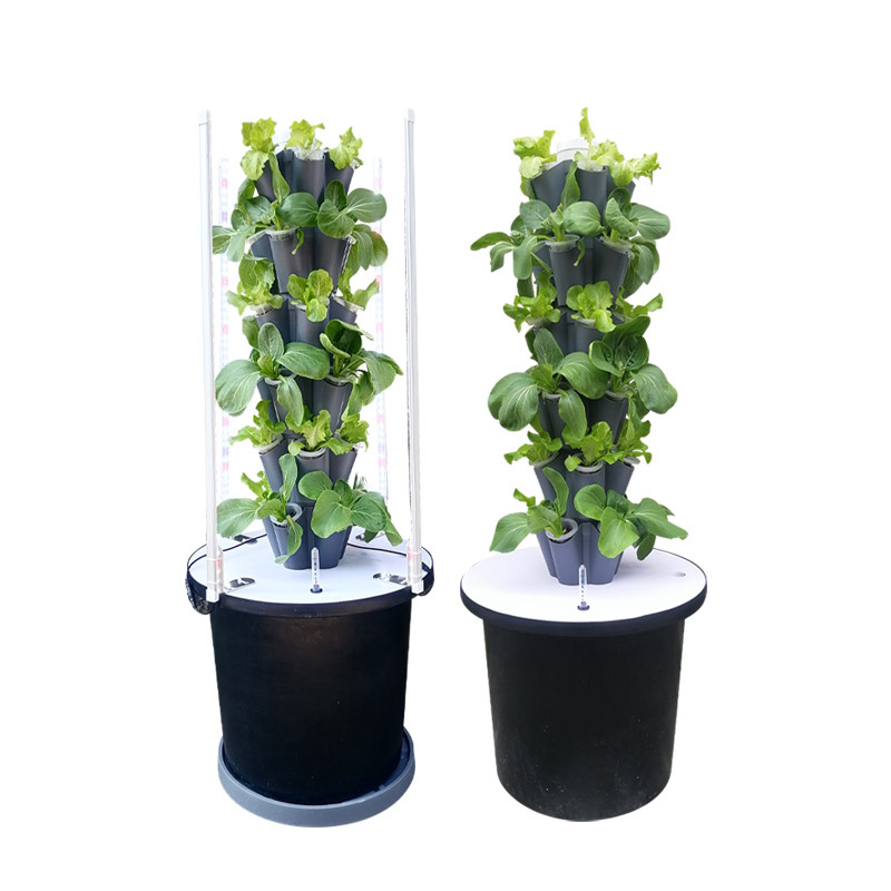 Sistem Pertumbuhan Menara Hidroponik Petal Taman 6/8/10 Lapisan Lampu LED Opsional