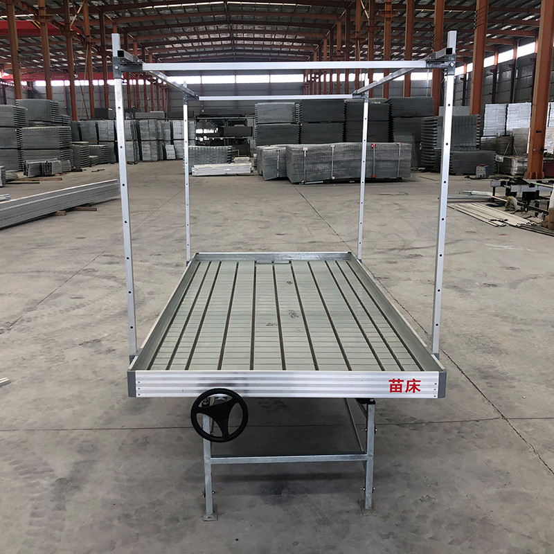 Ebb And Flow 4FT*8FT Vertikal Hydroponic Movable Rolling Bench Tabel Pertanian Dengan tiang