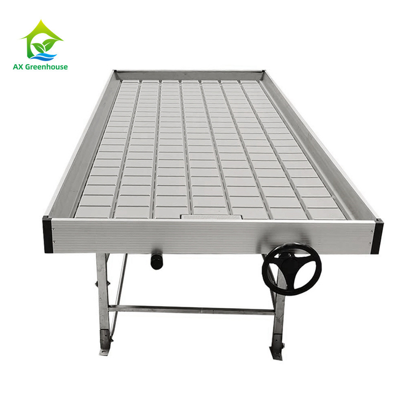 Ebb And Flow 4FT*8FT Vertikal Hydroponic Movable Rolling Bench Tabel Pertanian Dengan tiang